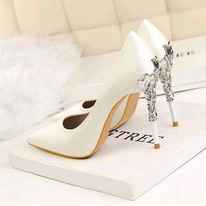 Satin Bridal Wedding Heels – Worn Once Indoors